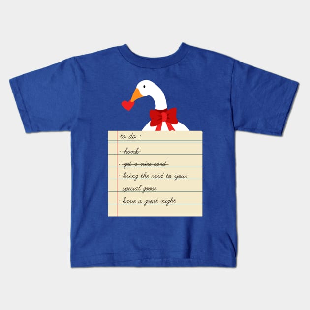 Untitled Valentine Goose Kids T-Shirt by DigitalCleo